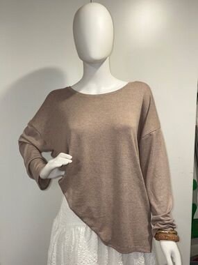 Banana Republic Mushroom Taupe Relaxed Knit Tunic